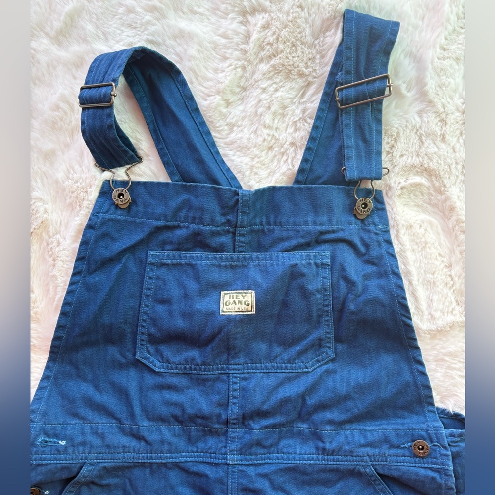 HEY GANG  Blue Denim Overalls